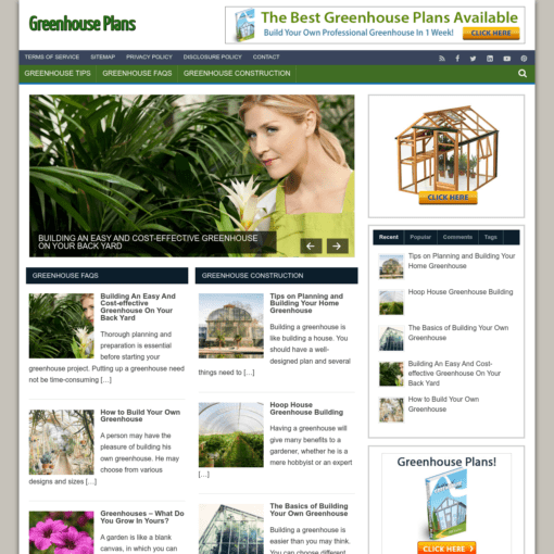 Greenhouse Plans Website