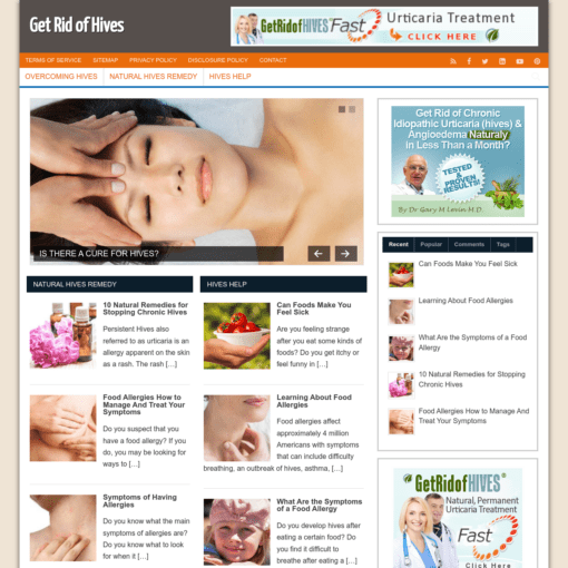 Get Rid of Hives Website