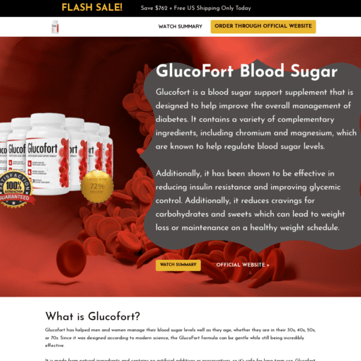 GlucoFort Landing Page Website