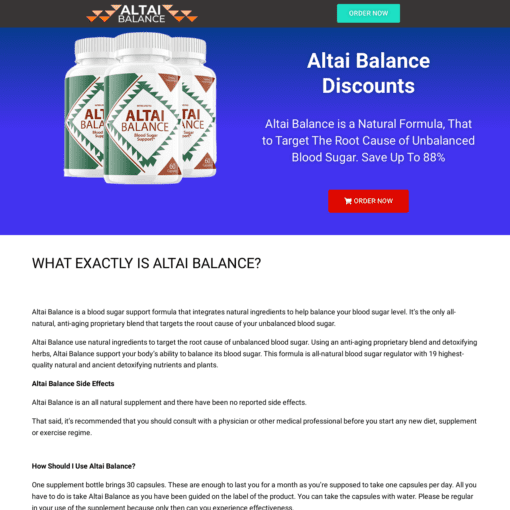 Altai Balance Landing Page Website