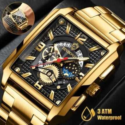 Fashion Men's Quartz Watch Stainless Steel Business Analog Luminous Waterproof