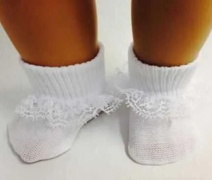 White Knit Lace Socks made for 18 inch American Girl Dolls Accessories
