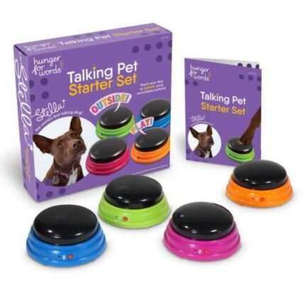 Pet Starter Set 4 Recordable Buttons for Dog Communication, Talking Dog Buttons
