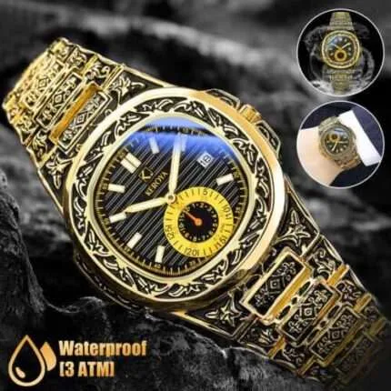 Men's Business Watch Stainless Steel Quartz Analog Date Waterproof Classic Wrist