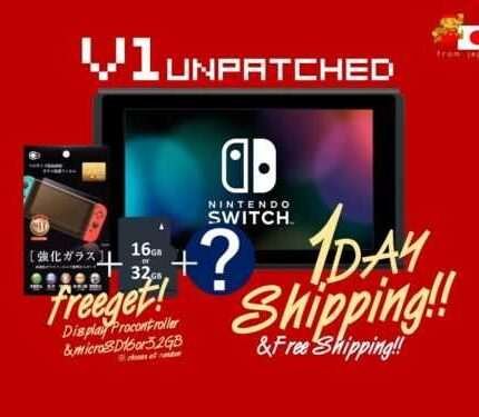 Nintendo Switch unpatched V1 Hac-001 console+Film+？  tested! [1dayshipping]