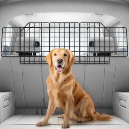 Dog Car Barrier for SUV's, Adjustable Large Pet Divider Universal-Fit, Wire Mesh