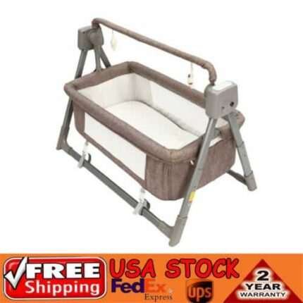 Portable Electric Baby Swing Cradle Bassinet Rocking Crib Infant Bed Cradle New