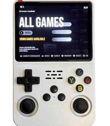 R36S Retro Handheld Video Game Console 15,000 GAMES - 3.5 Inch Screen - White