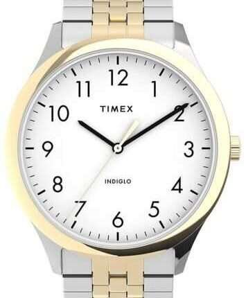 Timex TW2U40000, Easy Reader, Men's, 2-Tone Expansion Watch, Indiglo, NEW