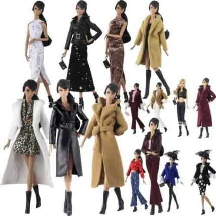 Fashion Winter Leather Jacket Coat For 11.5" inch Doll Clothes Outfits Accessory