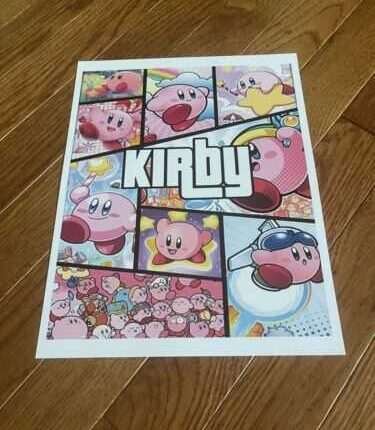 KIRBY Nintendo Art Print Photo 11 x 14 Poster Adventure Basemen Decor Video Game