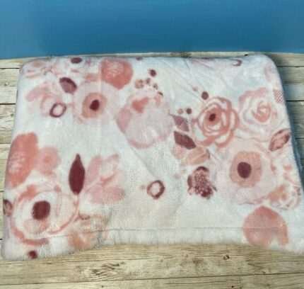 Baby Blanket Flowers Roses Floral Reversible Pink Security Lovey Soft Plush NuNu