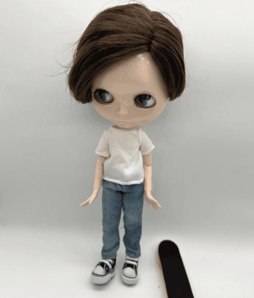 Nude Customized Boy/Unisex Blythe Jointed Doll Hair Brown No Clothe/Accessories