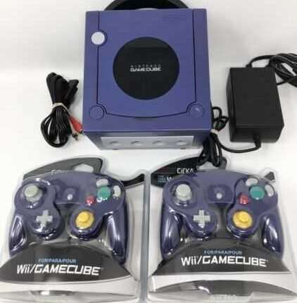 Nintendo GameCube Indigo Purple Game Console System Bundle NEW Controllers CLEAN
