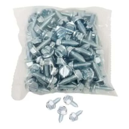 License Plate Screws - Slotted Hex Head - Metric - 6mm x 16mm (100 per box)