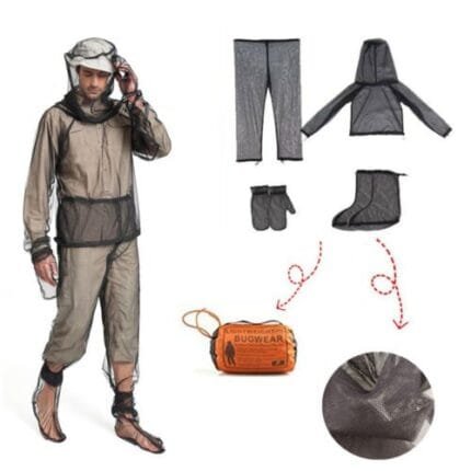 Outdoor Anti Mosquito Suit Jacket Mitts Pants Socks Net Ultra Fine Mesh Bug Wear
