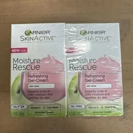 4Pack Garnier Skincare Moisture Rescue Refreshing Gel-Cream for Dry Skin