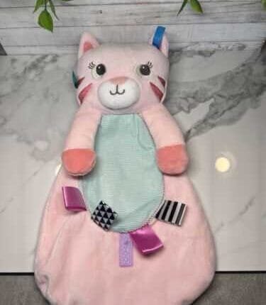 Taggies Bright Starts Pink Kitty Cat Rattle Baby Blanket Security Lovey Toy