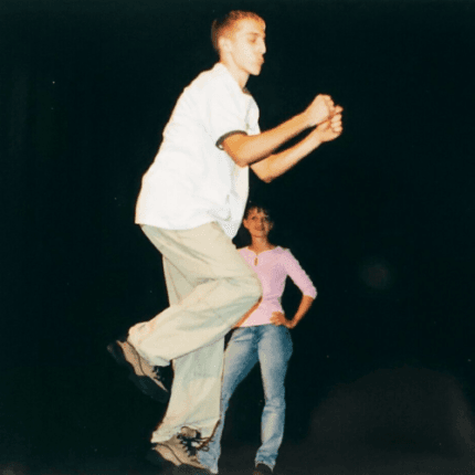 Snapshot Photo Serious Dancer Man 1990s High School Stage Teenager Boy Art A2643