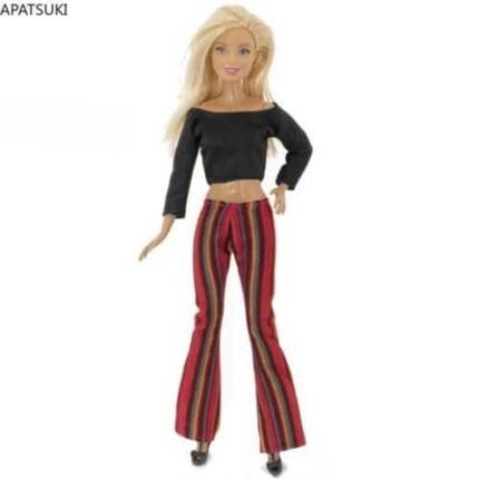 Fashion Clothes Set for 11.5" 1/6 Doll Outfits Accessories Black T-shirt Pants