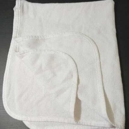 Baby Morgan White 100% Cotton Baby Blanket  Thermal Waffle Weave MADE IN USA