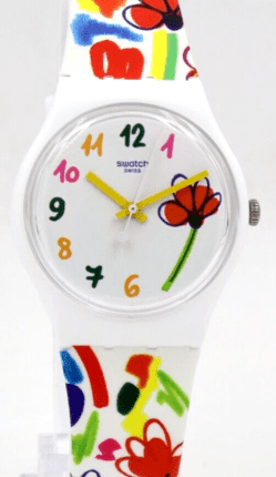 New Swiss Swatch Originals FLOWERZ White Silicone Watch 34mm SO28W108 $75