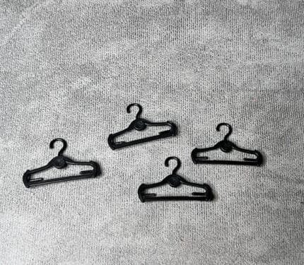 BARBIE Hangers Clothes Doll Accessories Black Diorama Silhouette Lot Of 4