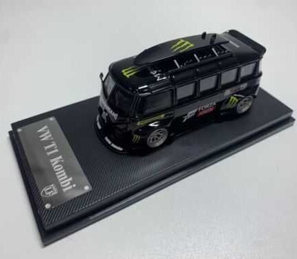 LangFeng 1/64 Scale Volkswagen VW T1 Type1 Bus RWB ---Metal Black-Monster