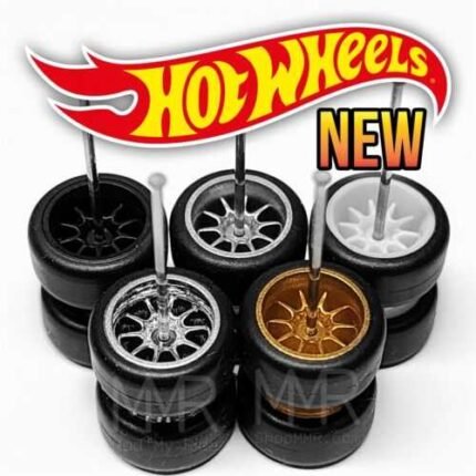 1/64 Scale 10 SPOKE v6 DEEP DISH Real Riderz Wheels Rims Tires Set Hot Wheelz