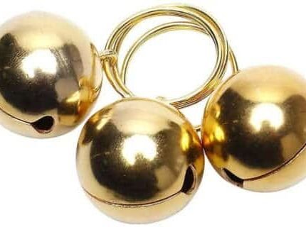 Coastal Pet Round Dog Bells Collar Decoration, 1-Inch Gold (3-Count)