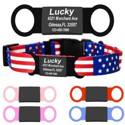 Custom Silent Slide on Pet ID Tags Engraved Name Personalized Collar Dog Cat