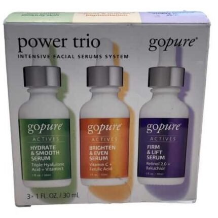 gopure Actives Facial Serum Trio Set- 3X 1oz/30ml 💯authentic NEW IN BOX Sealed
