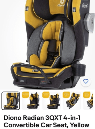 Diono Radian 3QXT, Yellow - NEW! Open Box-See note