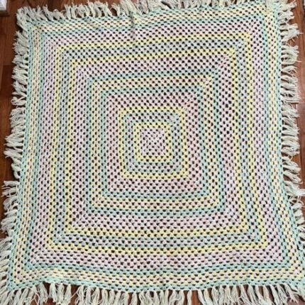 41x47 Baby Blanket Handmade Crocheted pastel gender neutral