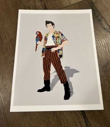 ACE VENTURA Art Print Photo 11 x 14" Parrot Poster Comedy Man Cave Minimalist