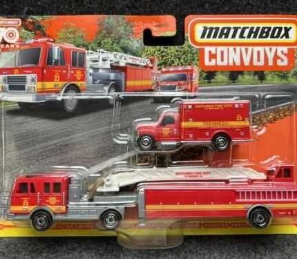 MATCHBOX CONVOYS MBX MEGA TON FIRETRUCK & MBX TRUCK TRAILER WORKSTAR AMBULANCE